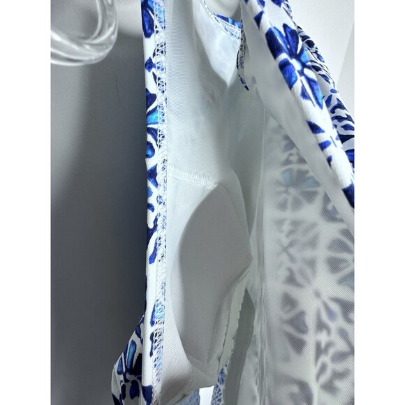 LANDS’ END Tankini Swimsuit Tank Deep Sea Medallion Blue White Size Small (4) - Picture 5 of 5